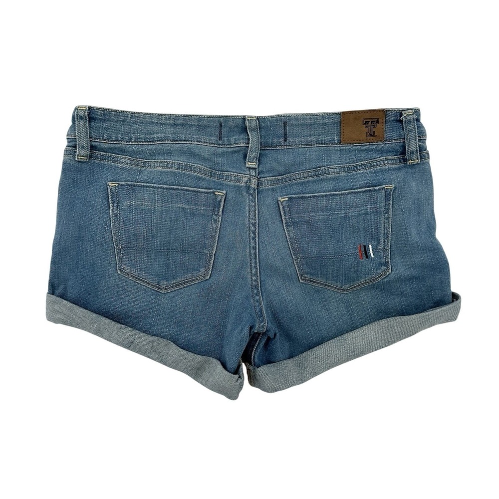 Texas Tech Red Raiders Denim Shorts Medium Wash Cuffed Jean NCAA Sports Womens 8